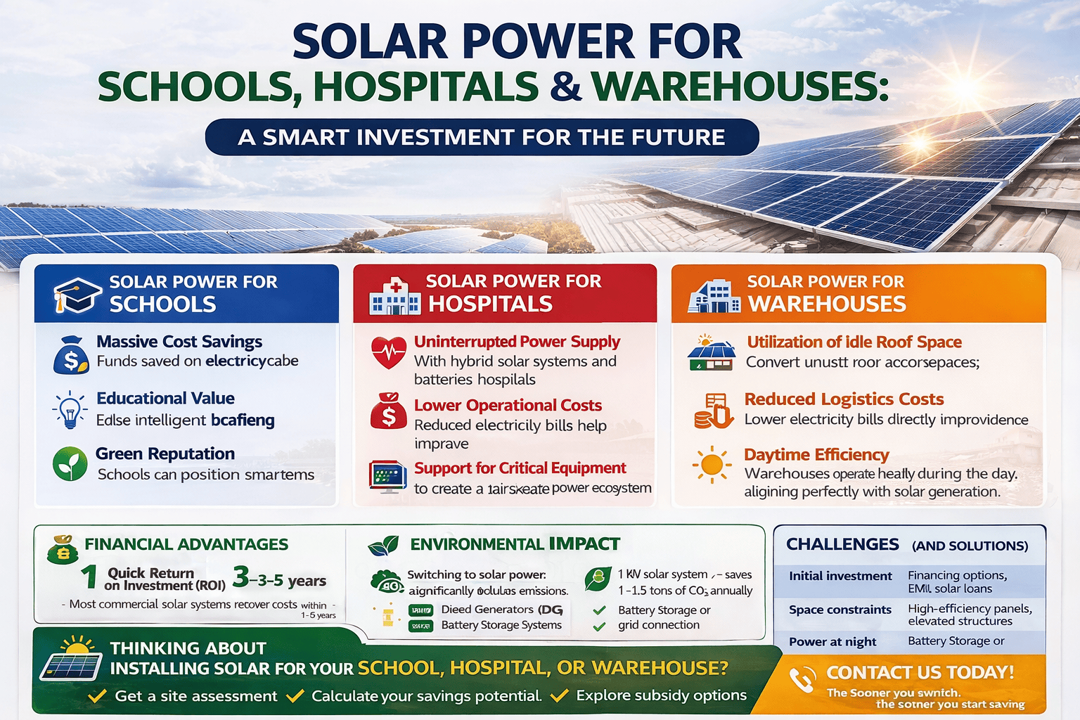Solar Power for Schools, Hospitals & Warehouses: A Smart Investment for the Future